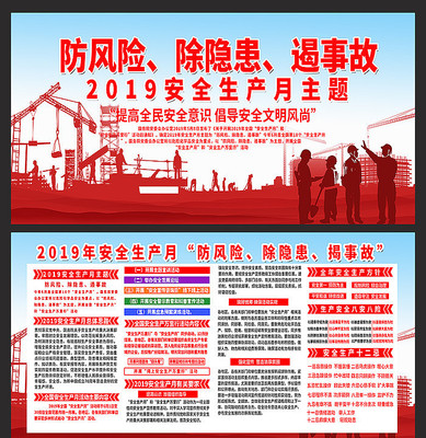 防风险除隐患2019安全生产月展板 防风险除隐患2019安全生产月展板