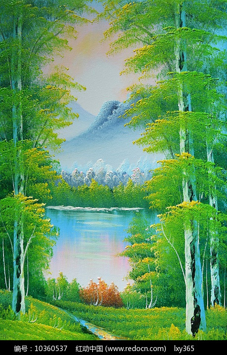 水林山水玄关装饰画