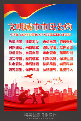 文明城市市民公约海报 文明城市市民公约海报