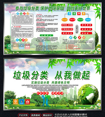 绿色垃圾分类宣传展板 绿色垃圾分类宣传展板