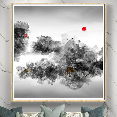 禅意水墨画水彩画 禅意水墨画水彩画