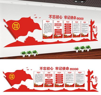 不忘初心主题教育展板 不忘初心主题教育展板