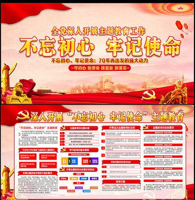 不忘初心牢记使命主题教育宣传展板 不忘初心牢记使命主题教育宣传展板