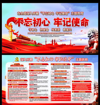不忘初心牢记使命主题展板 不忘初心牢记使命主题展板