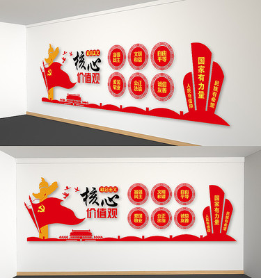 社会主义核心价值观党建文化墙 社会主义核心价值观党建文化墙