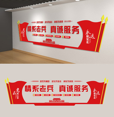 党建文化墙退伍老兵展板 党建文化墙退伍老兵展板