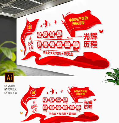党的光辉历程党史文化墙 党的光辉历程党史文化墙