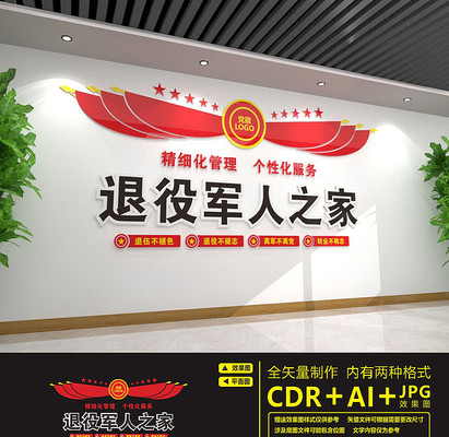党建退役军人之家文化墙 党建退役军人之家文化墙