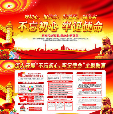 党建机关不忘初心牢记使命主题教育展板 党建机关不忘初心牢记使命主题教育展板
