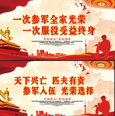 精美参军征兵展板 精美参军征兵展板