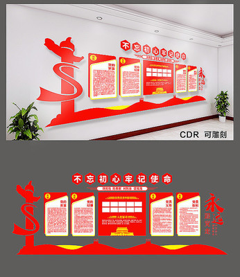 党员活动室党建文化墙设计 党员活动室党建文化墙设计