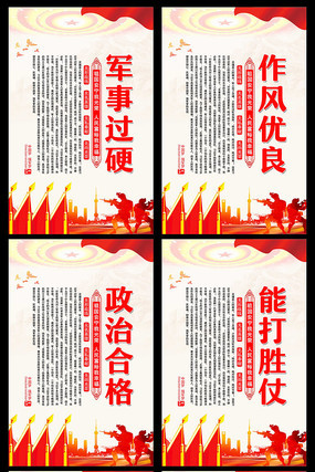部队文化标语展板 部队文化标语展板
