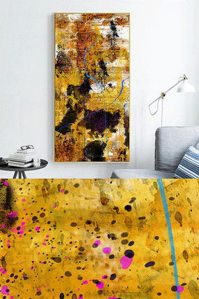 创意金色玄关抽象晶瓷画装饰画 创意金色玄关抽象晶瓷画装饰画