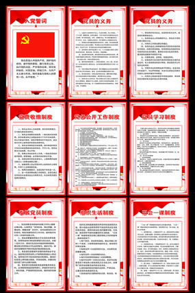 党支部制度宣传挂画 党支部制度宣传挂画