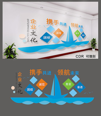 蓝色企业文化墙设计 蓝色企业文化墙设计