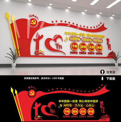 民族团结文化墙设计 民族团结文化墙设计