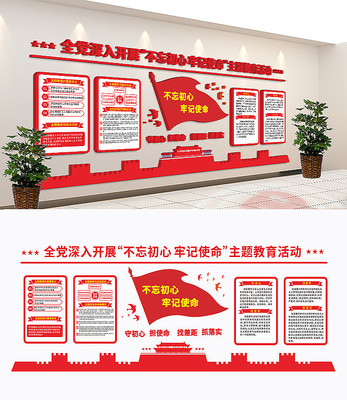 不忘初心牢记使命文化墙 不忘初心牢记使命文化墙