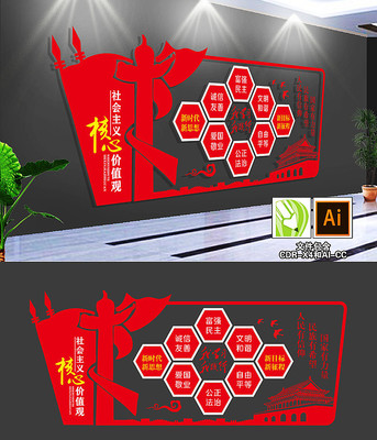 社会主义核心价值观文化墙 社会主义核心价值观文化墙