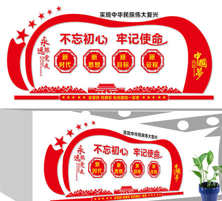 不忘初心牢记使命党建文化墙 不忘初心牢记使命党建文化墙