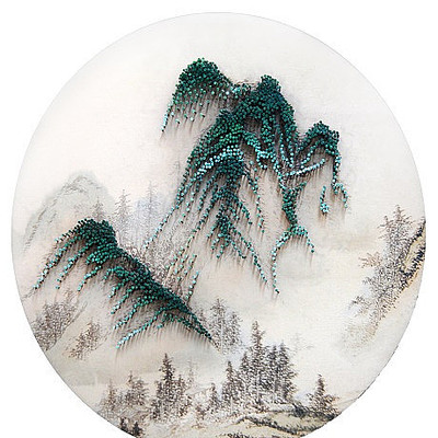 圆形山水装饰画 圆形山水装饰画