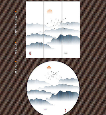 ����ˮī��ɽˮ��װ�λ� PSD