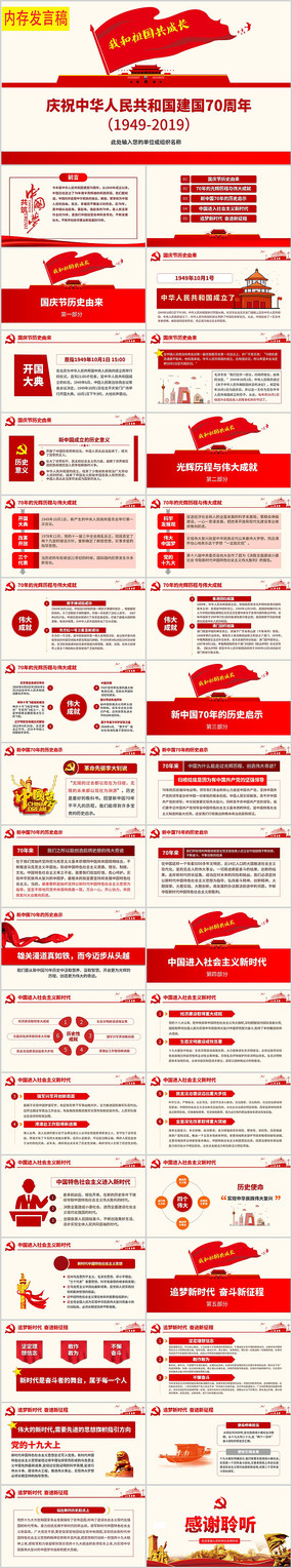 ��ף����70����PPTģ��