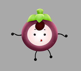 原创手绘卡通水果山竹