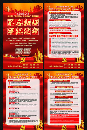 不忘初心牢记使命主题教育展板 不忘初心牢记使命主题教育展板