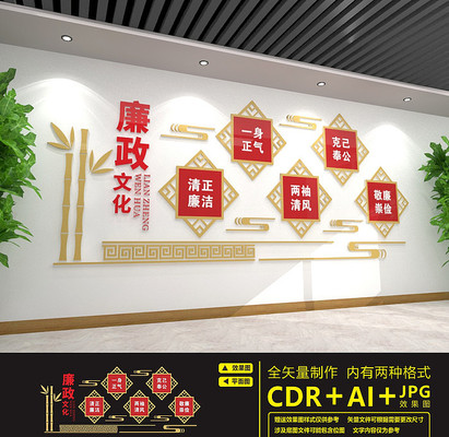 红色党建室廉政文化墙 红色党建室廉政文化墙