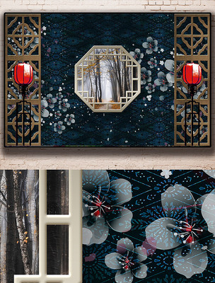 新中式花鸟山水风景装饰画 新中式花鸟山水风景装饰画