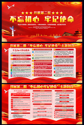 创意全面开展第二批不忘初心主题展板 创意全面开展第二批不忘初心主题展板