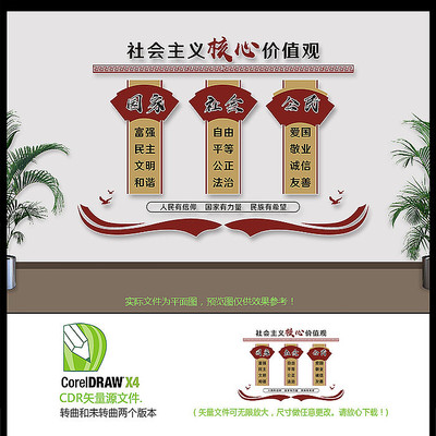 党建中式核心价值观文化墙 党建中式核心价值观文化墙