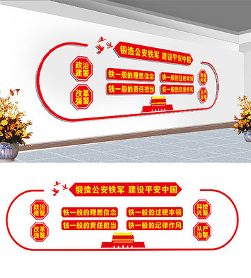 公安铁军文化墙 CDR
