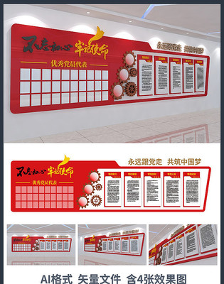 党员活动室文化墙设计 党员活动室文化墙设计