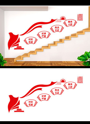 党员作风楼梯文化墙 党员作风楼梯文化墙