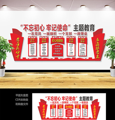 不忘初心主题教育宣传墙 不忘初心主题教育宣传墙