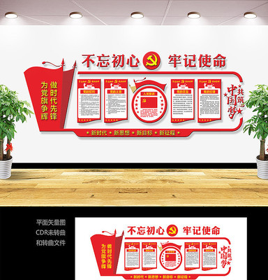 不忘初心党员活动室文化墙 不忘初心党员活动室文化墙