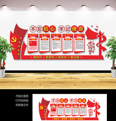 不忘初心党员活动室宣传墙 不忘初心党员活动室宣传墙
