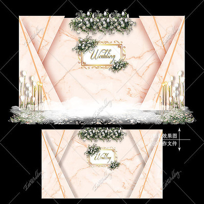 香槟色主题婚礼欧式复古婚庆舞台背景设计 香槟色主题婚礼欧式复古婚庆舞台背景设计