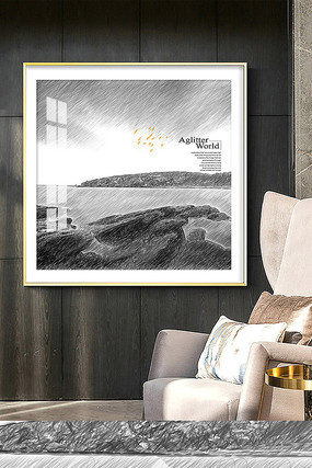 ��Լ��ŷ�ֻ�羰����ڰ׻�����װ�λ� PSD