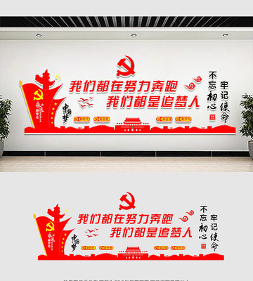 大气党建文化墙展板 大气党建文化墙展板