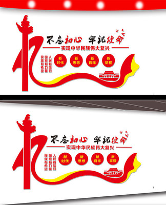 不忘初心党建文化墙 不忘初心党建文化墙