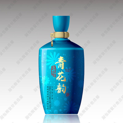 蓝色酒瓶效果图 蓝色酒瓶效果图
