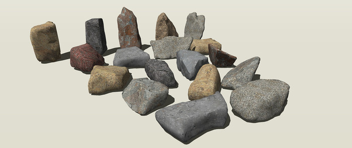 su景观石头素材 su景观石头素材