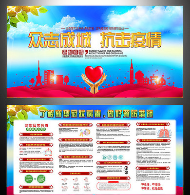 抗击疫情冠状病毒宣传展板 抗击疫情冠状病毒宣传展板