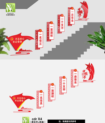 社区党建楼梯文化墙 社区党建楼梯文化墙