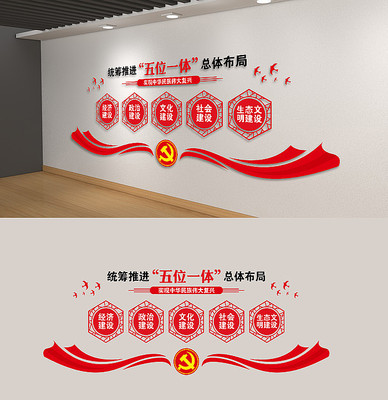 推进五位一体建设党建文化墙背景墙 推进五位一体建设党建文化墙背景墙
