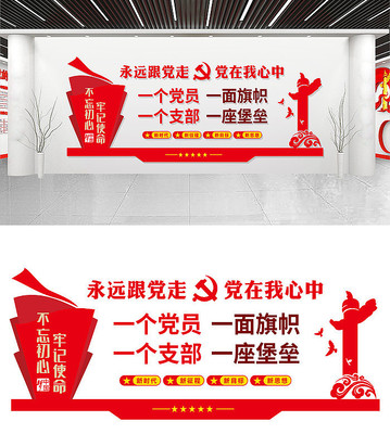 党建文化墙党员活动室文化墙设计 党建文化墙党员活动室文化墙设计