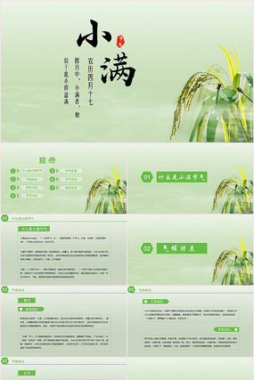 绿色简约小满PPT ppt