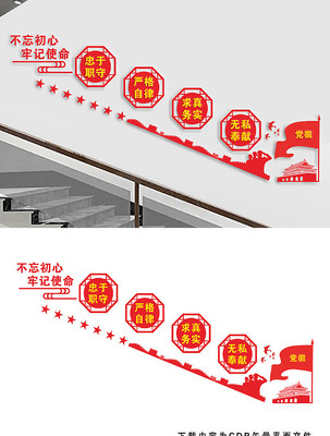 党建楼道标语文化墙 党建楼道标语文化墙